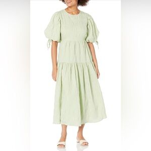 NWT Moon River Womens Tiered Backless Midi Dress, Sage, XS